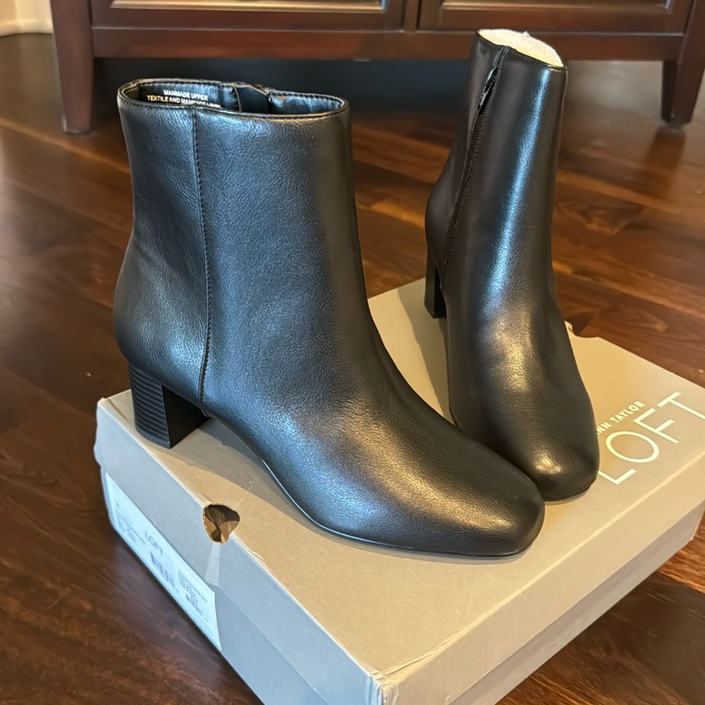 Black block heel booties - Ann Taylor Loft, size 7.5. Brand new!